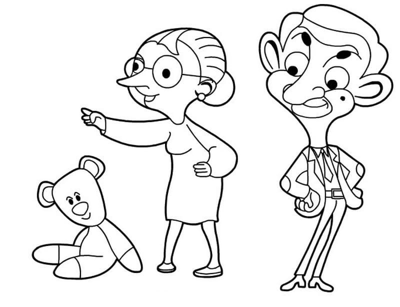 Çocuklar İçin Mr-Bean Boyama Sayfaları 