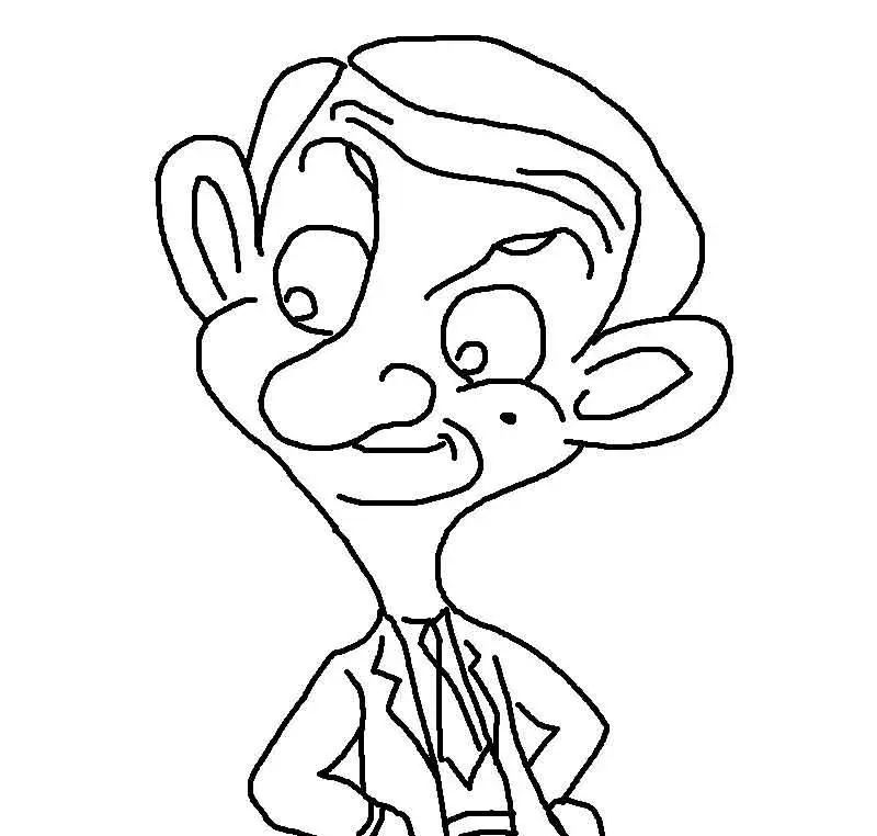 Çocuklar İçin Mr-Bean Boyama Sayfaları 