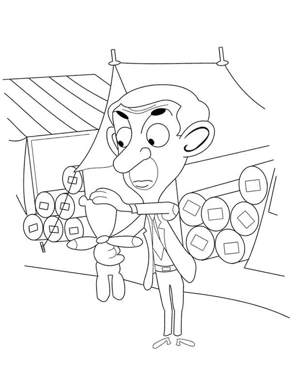 Çocuklar İçin Mr-Bean Boyama Sayfaları 