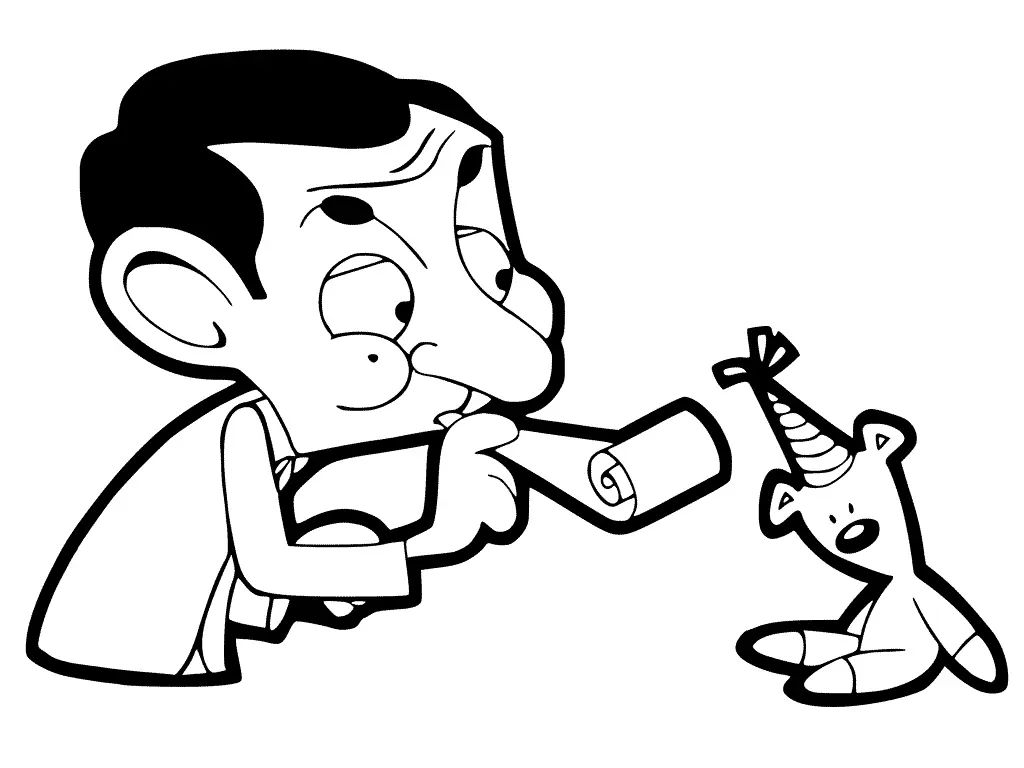 Çocuklar İçin Mr-Bean Boyama Sayfaları 