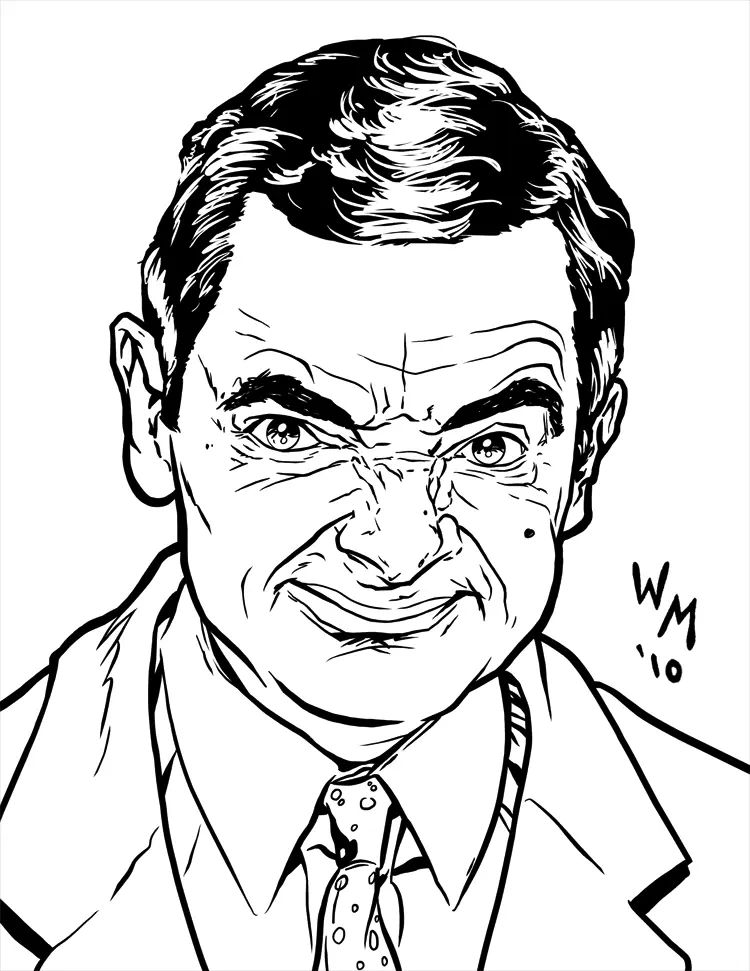 Çocuklar İçin Mr-Bean Boyama Sayfaları 