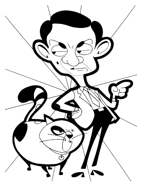 Çocuklar İçin Mr-Bean Boyama Sayfaları 