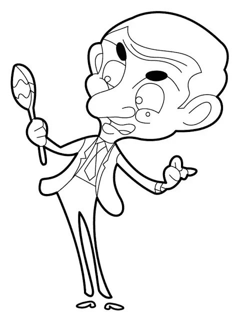Çocuklar İçin Mr-Bean Boyama Sayfaları 
