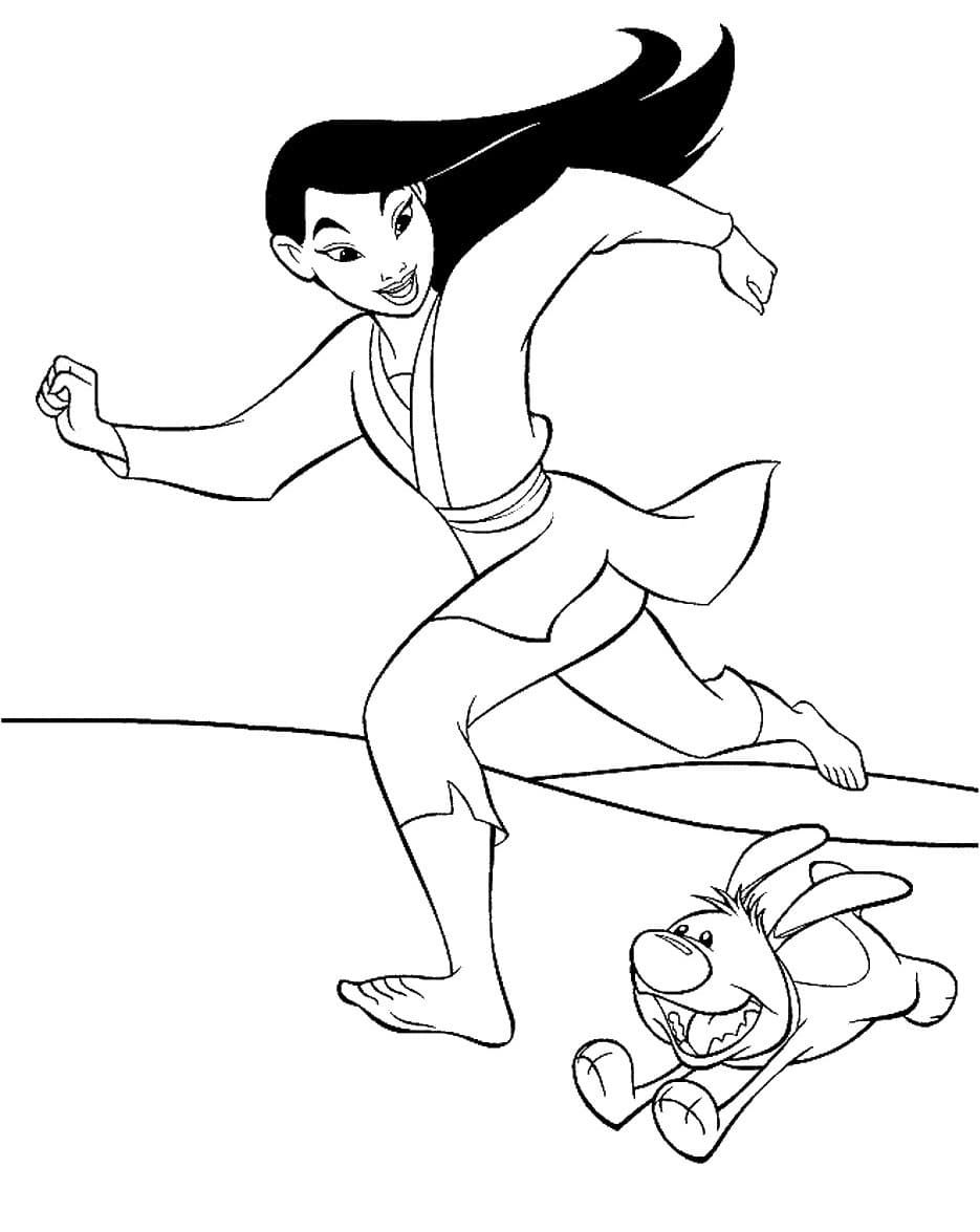 Çocuklar İçin Mulan Boyama Sayfaları 