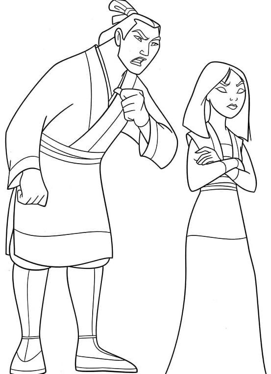 Çocuklar İçin Mulan Boyama Sayfaları 