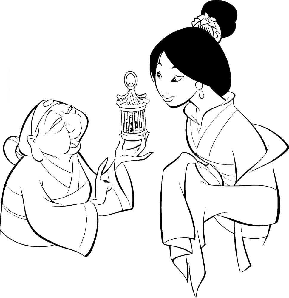 Çocuklar İçin Mulan Boyama Sayfaları 