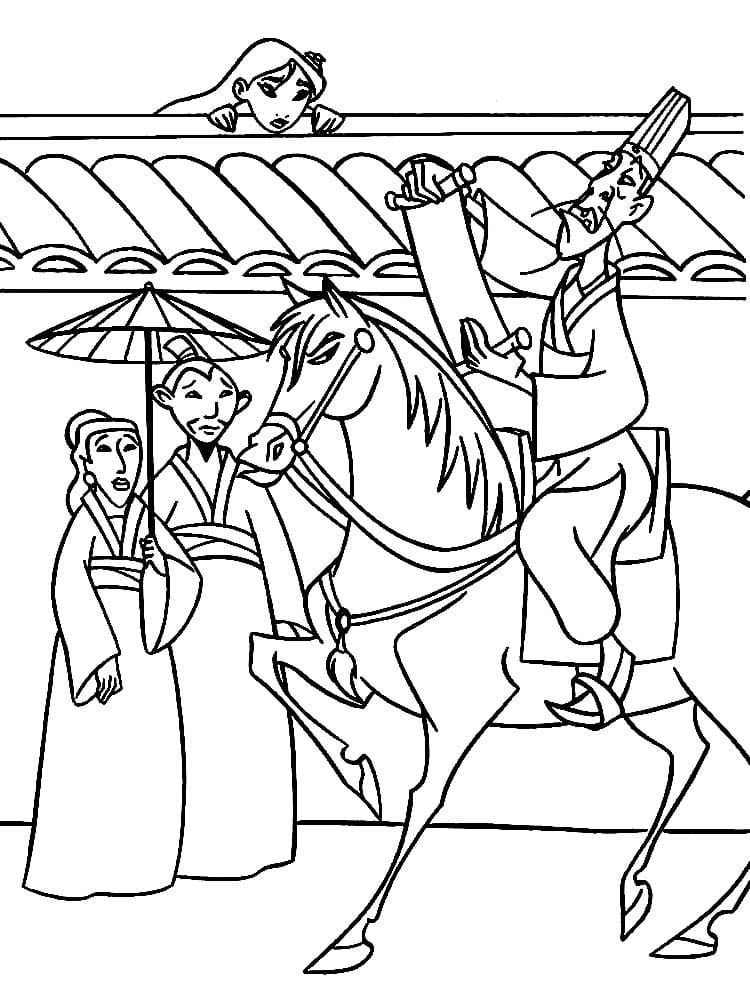 Çocuklar İçin Mulan Boyama Sayfaları 