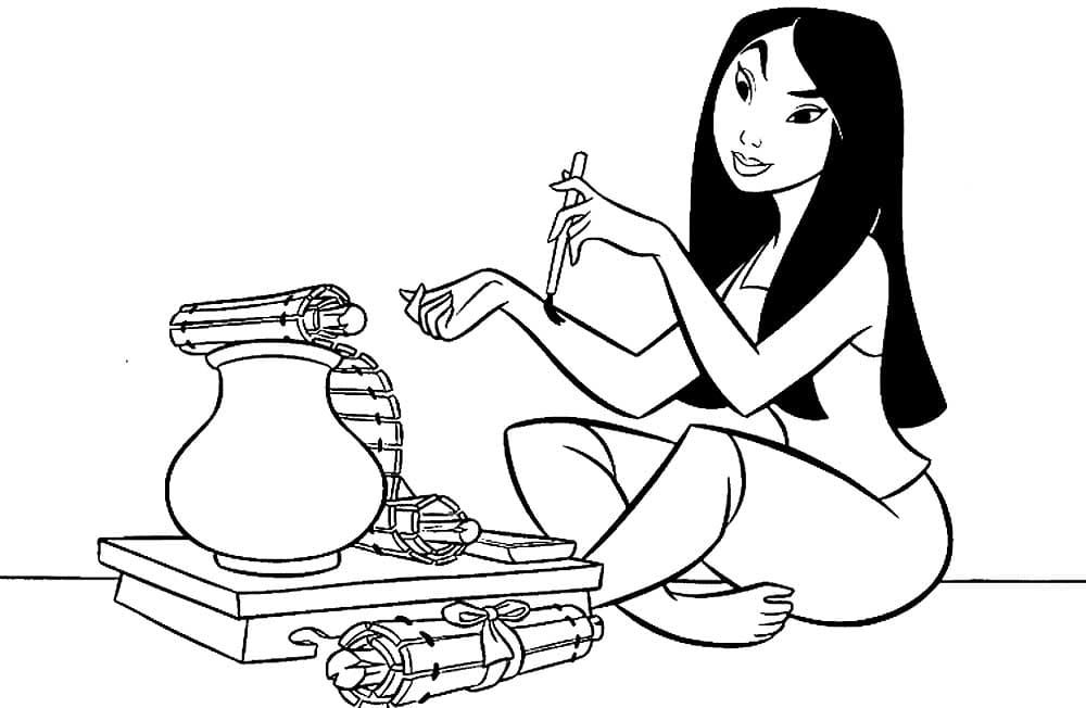 Çocuklar İçin Mulan Boyama Sayfaları 