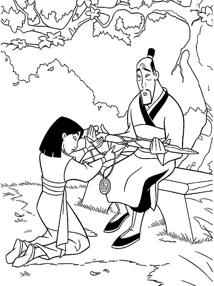 Çocuklar İçin Mulan Boyama Sayfaları 