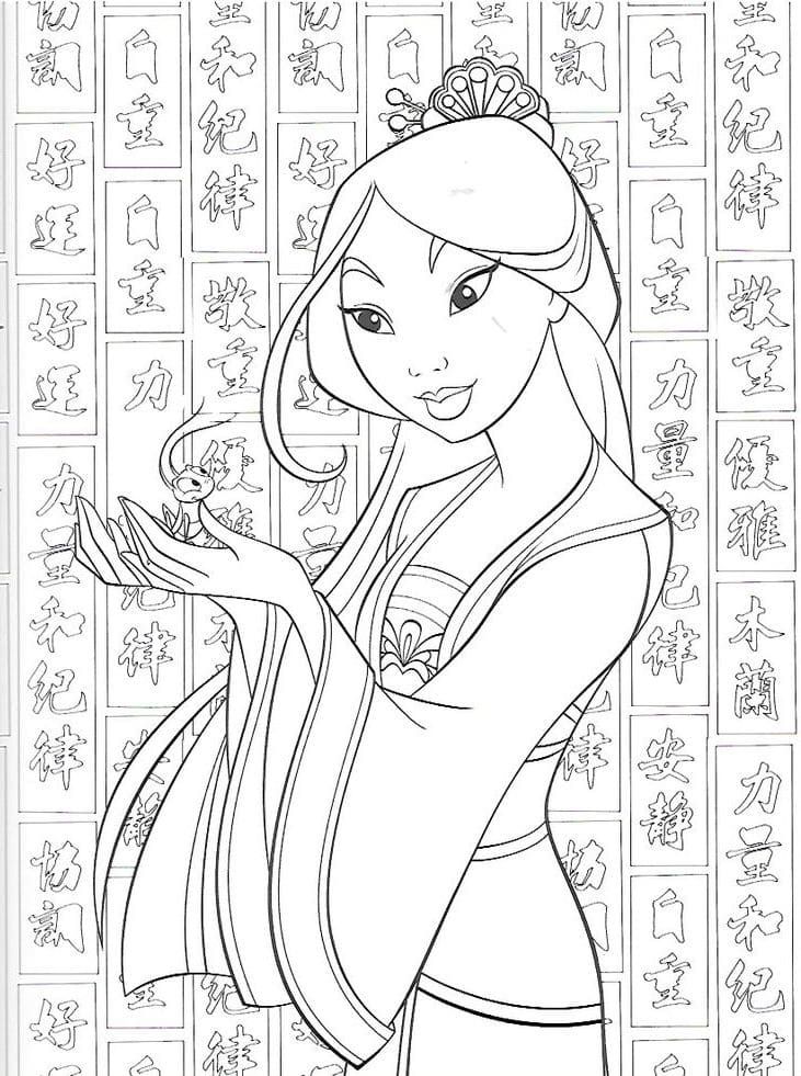 Çocuklar İçin Mulan Boyama Sayfaları 