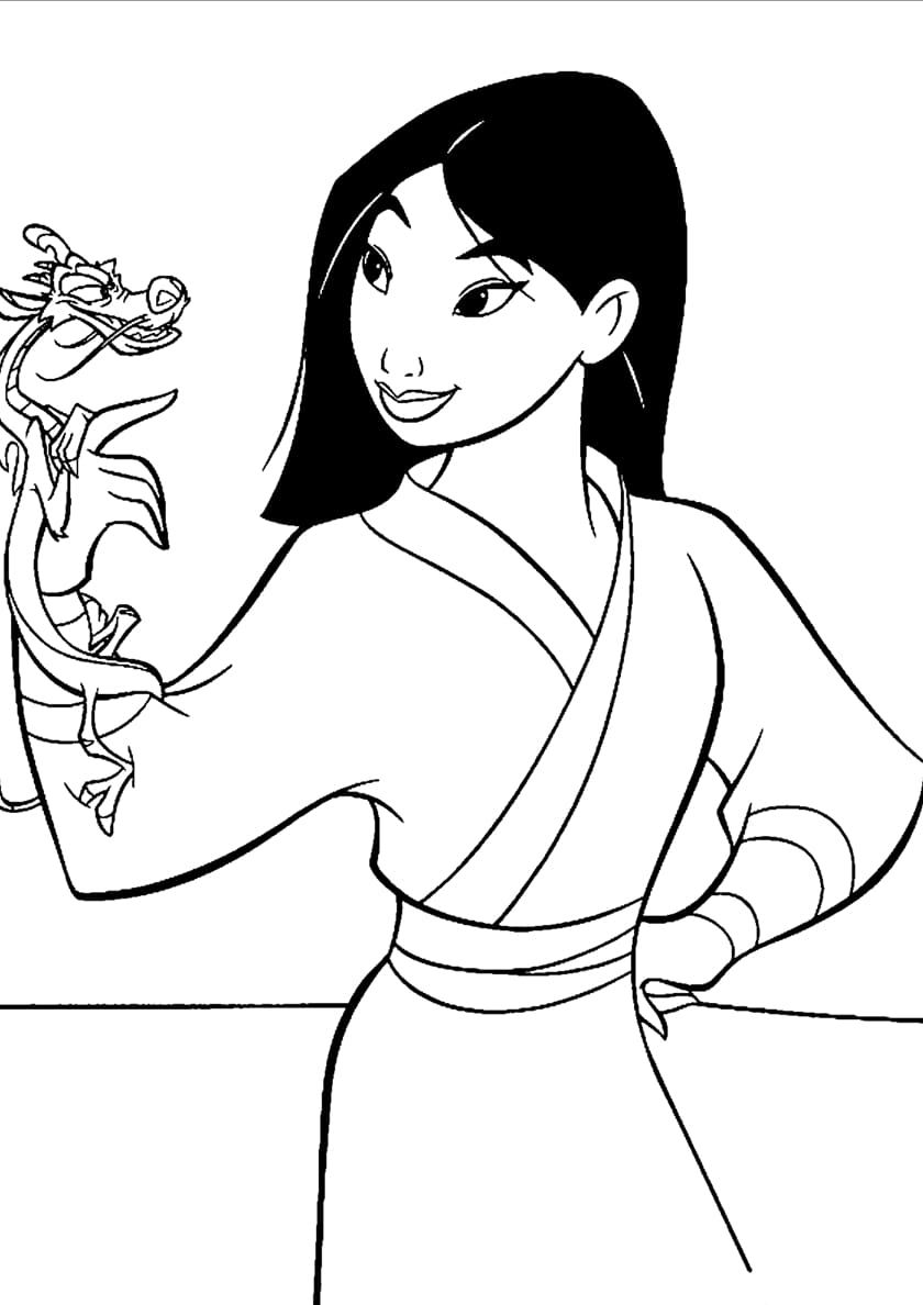 Çocuklar İçin Mulan Boyama Sayfaları 