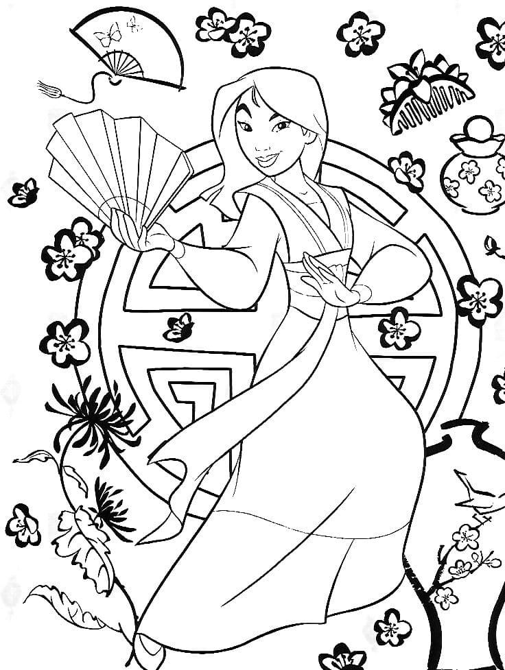 Çocuklar İçin Mulan Boyama Sayfaları 