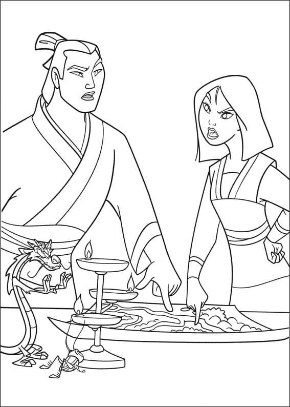 Çocuklar İçin Mulan Boyama Sayfaları 