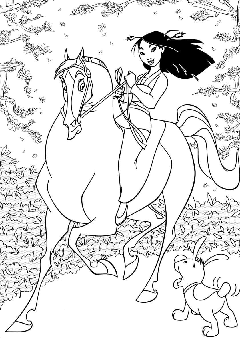 Çocuklar İçin Mulan Boyama Sayfaları 