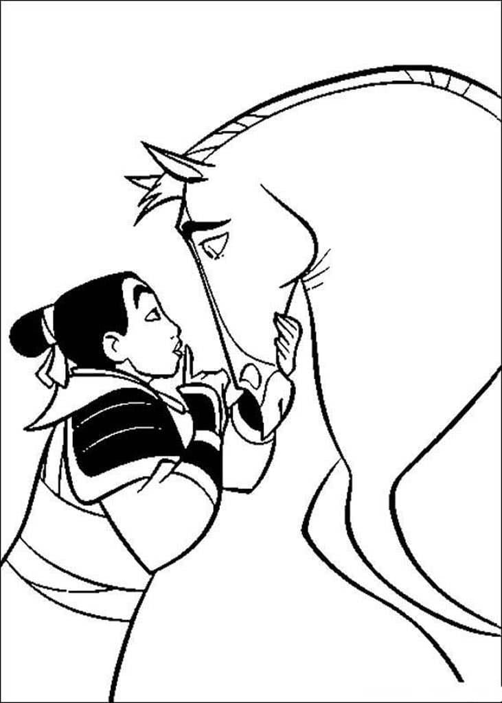 Çocuklar İçin Mulan Boyama Sayfaları 