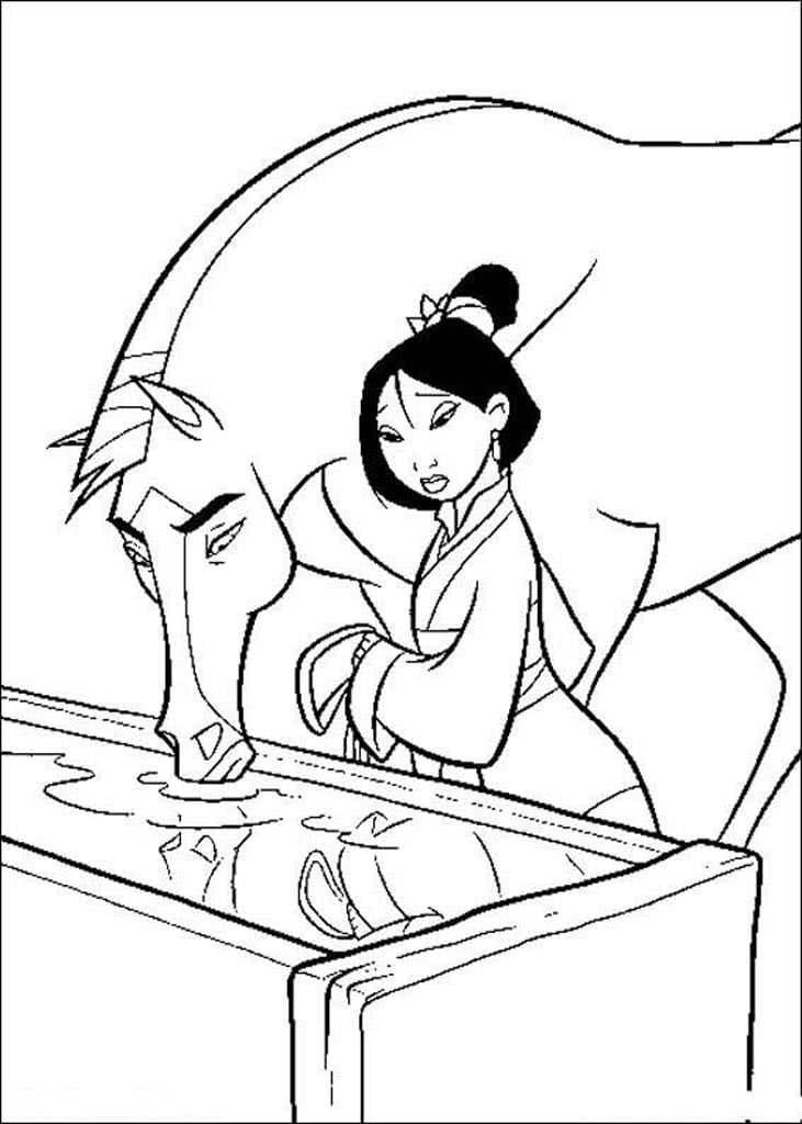 Çocuklar İçin Mulan Boyama Sayfaları 