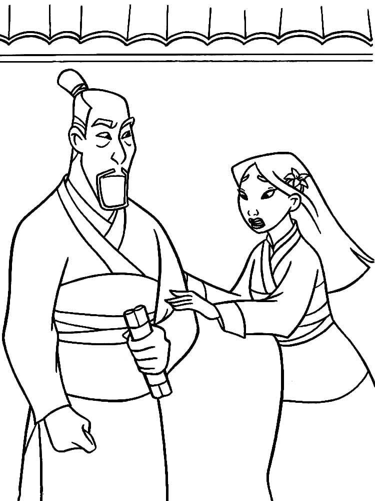 Çocuklar İçin Mulan Boyama Sayfaları 