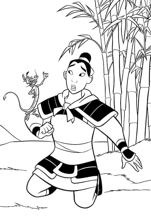 Çocuklar İçin Mulan Boyama Sayfaları 