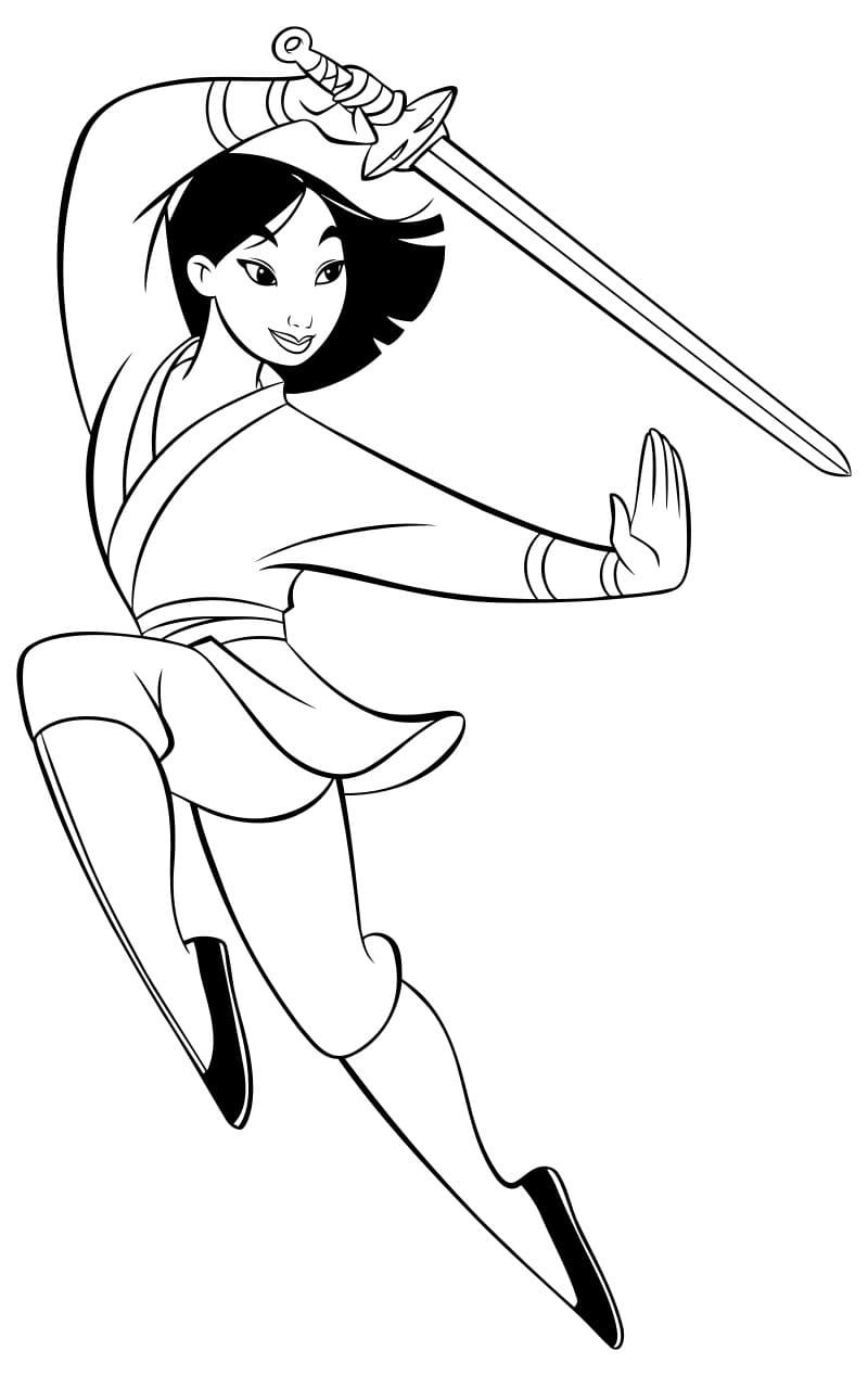 Çocuklar İçin Mulan Boyama Sayfaları 