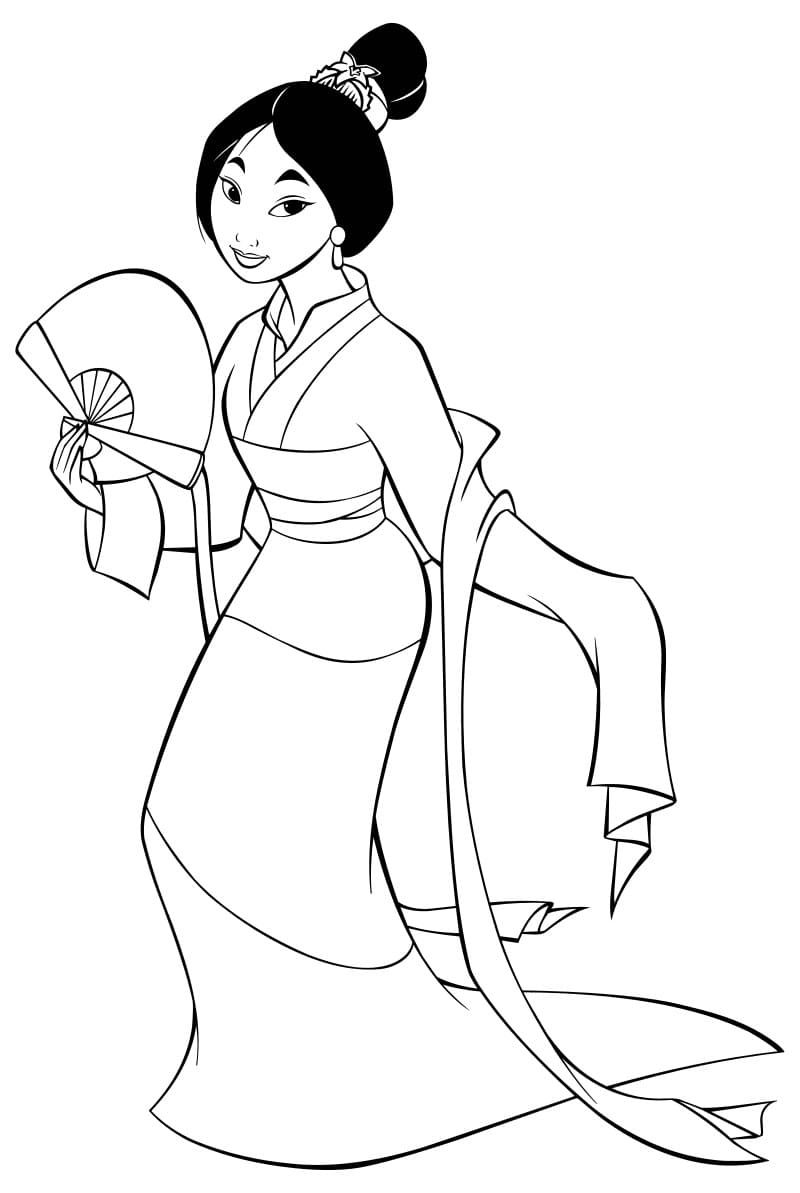Çocuklar İçin Mulan Boyama Sayfaları 