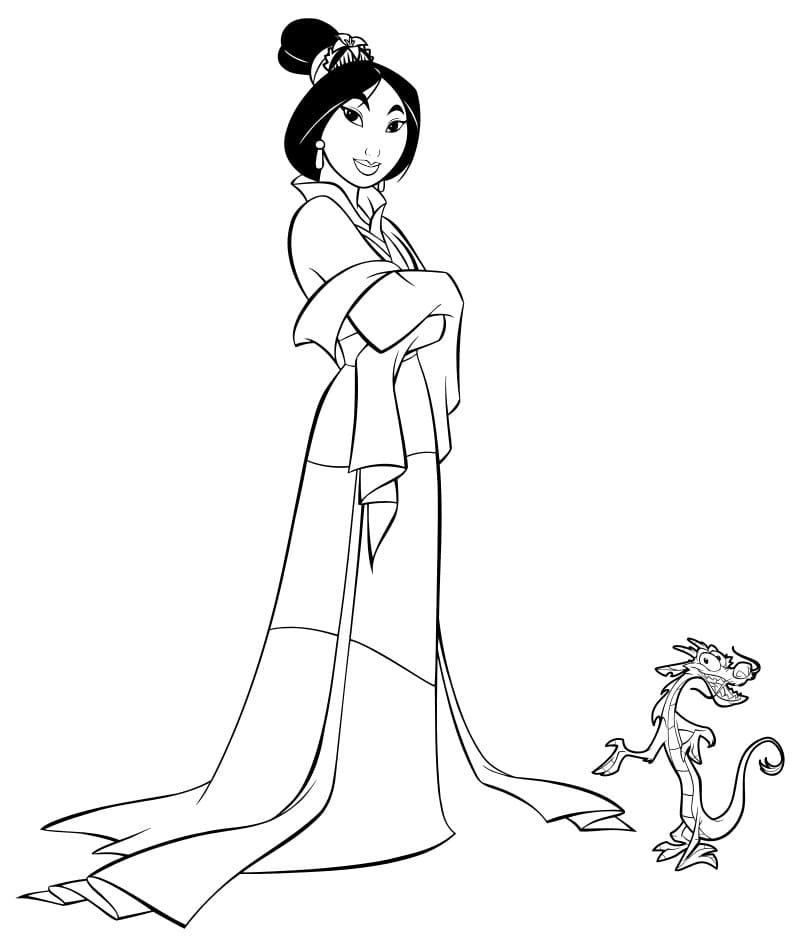 Çocuklar İçin Mulan Boyama Sayfaları 