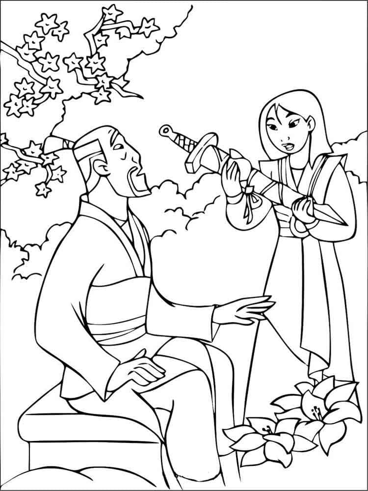 Çocuklar İçin Mulan Boyama Sayfaları 