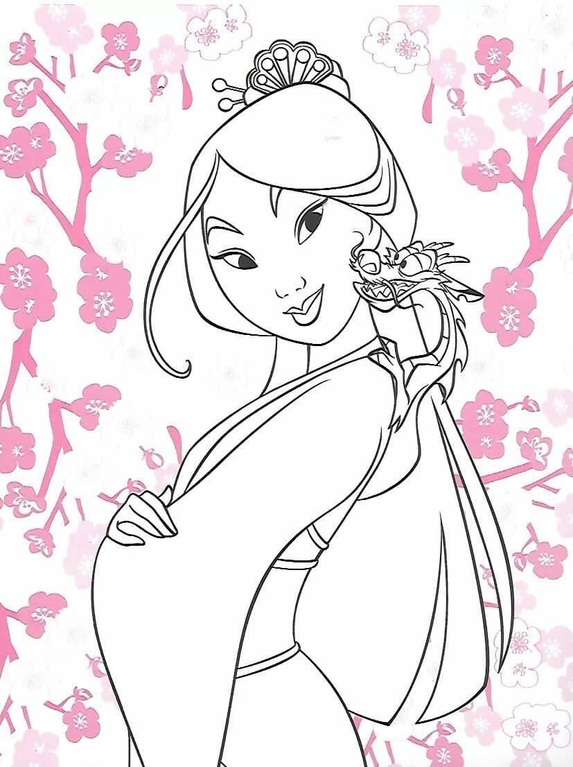 Çocuklar İçin Mulan Boyama Sayfaları 