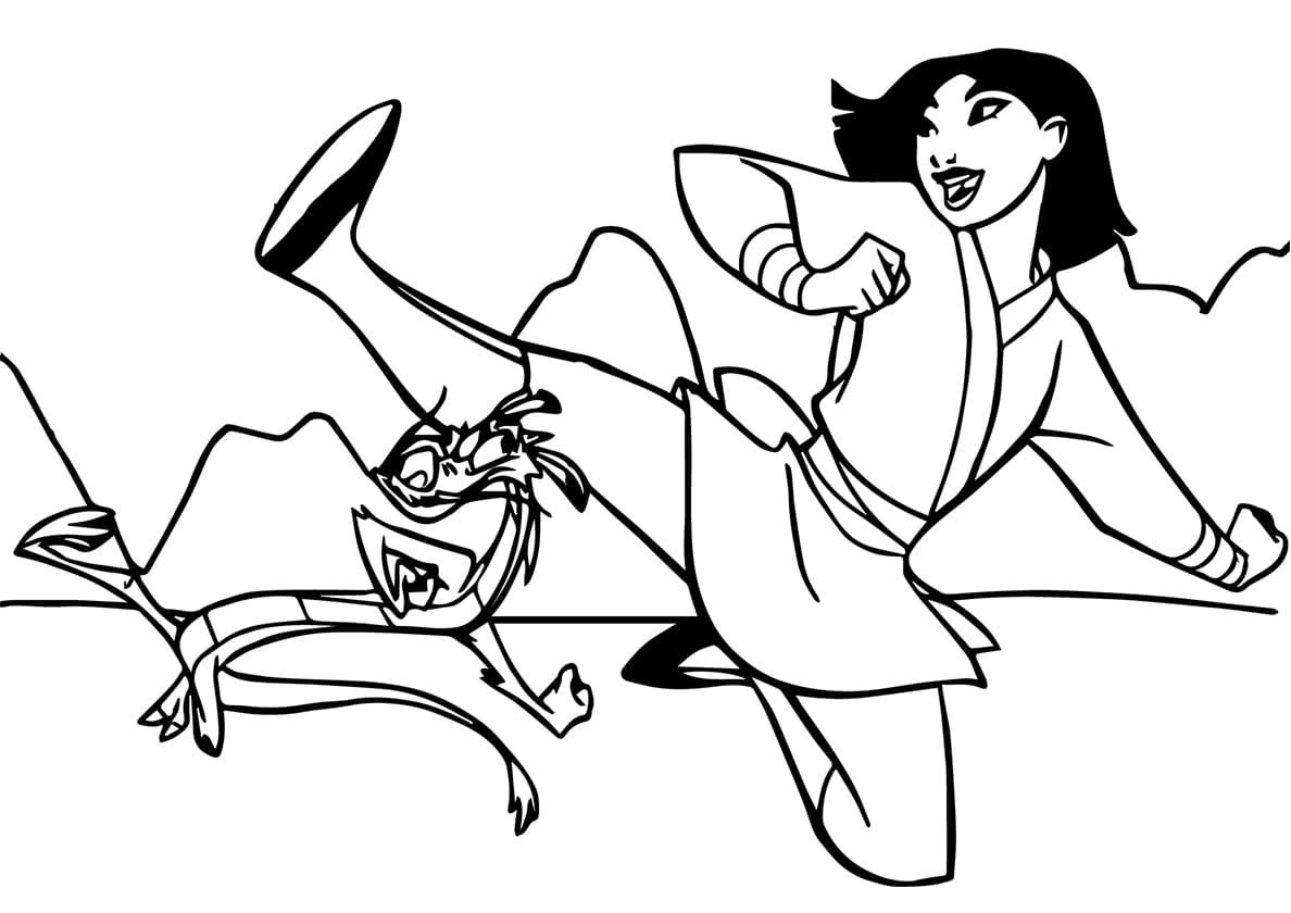Çocuklar İçin Mulan Boyama Sayfaları 
