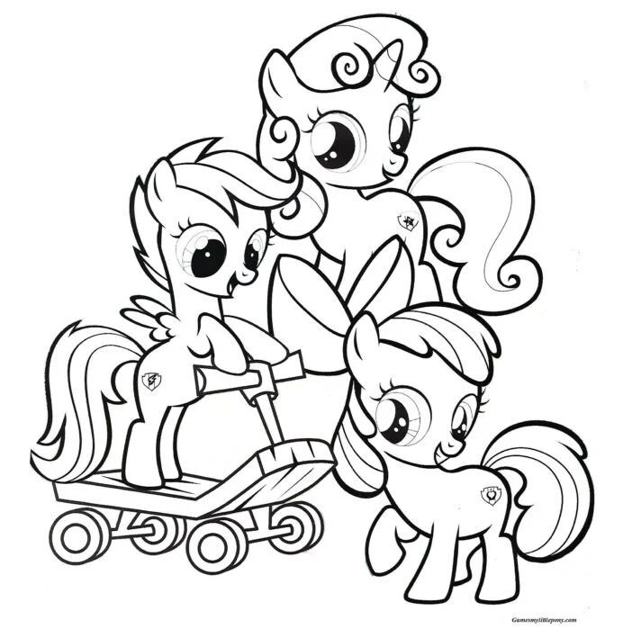 Çocuklar İçin My Little Pony Boyama Sayfaları 