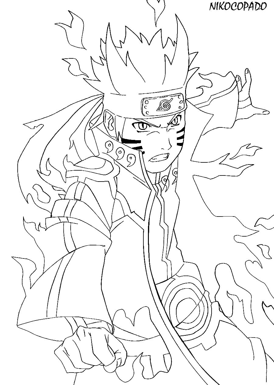 Çocuklar İçin naruto Boyama Sayfaları 