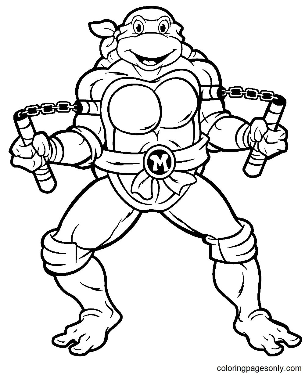 Çocuklar İçin Ninja Kaplumbağalar Boyama Sayfaları 