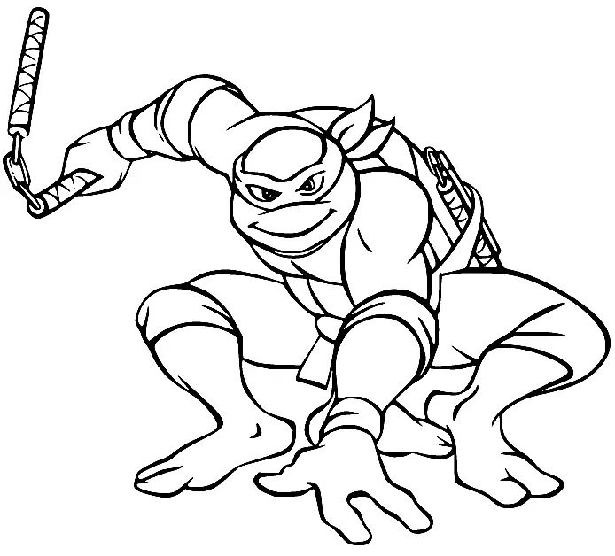 Çocuklar İçin Ninja Kaplumbağalar Boyama Sayfaları 