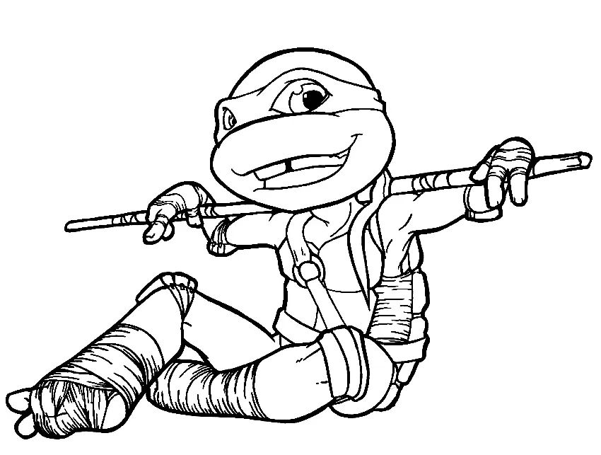 Çocuklar İçin Ninja Kaplumbağalar Boyama Sayfaları 