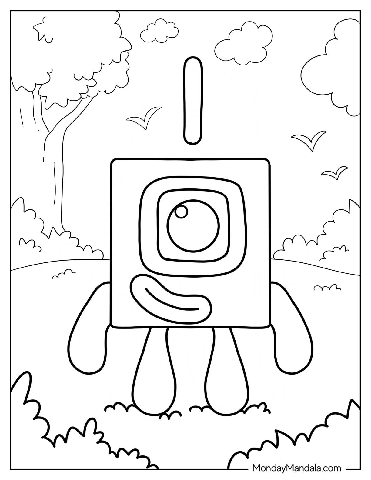Çocuklar İçin Numberblock Boyama Sayfaları 