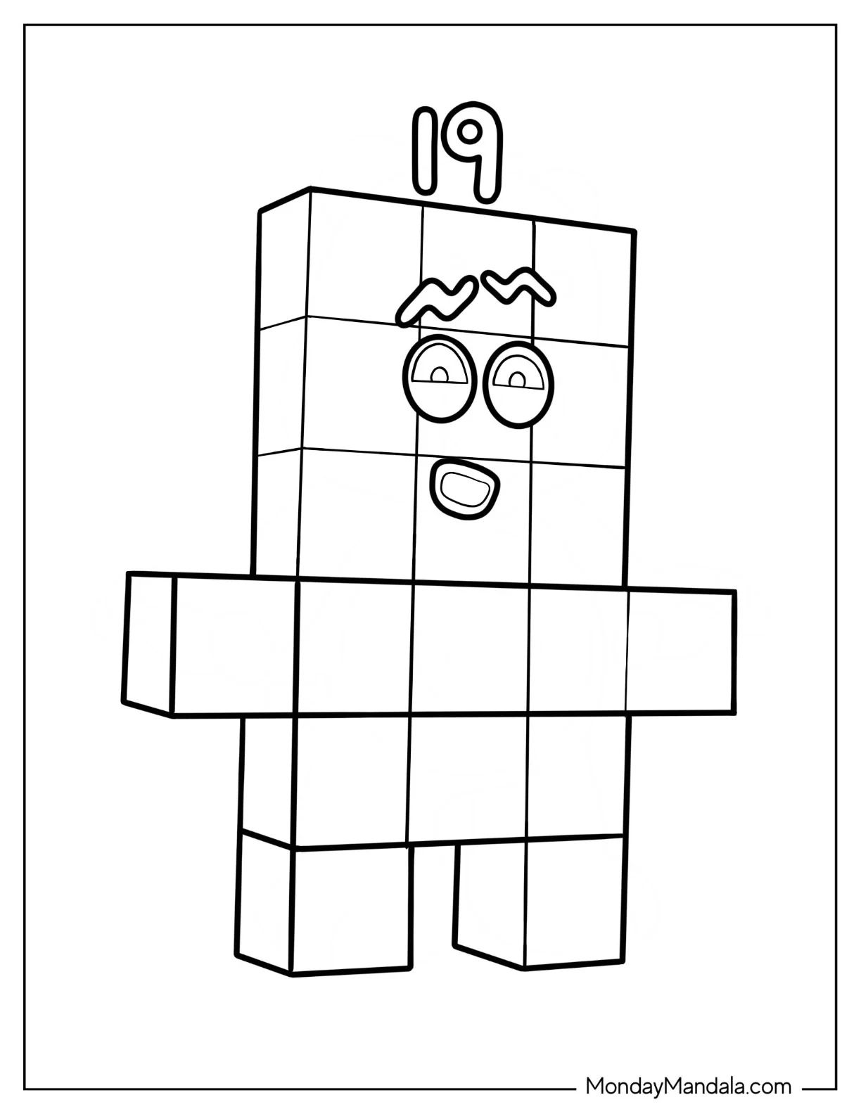 Çocuklar İçin Numberblock Boyama Sayfaları 
