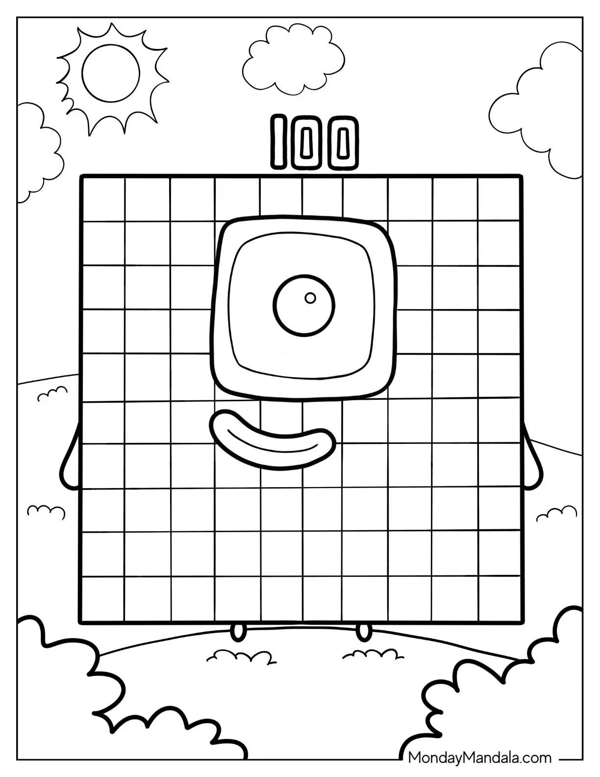 Çocuklar İçin Numberblock Boyama Sayfaları 