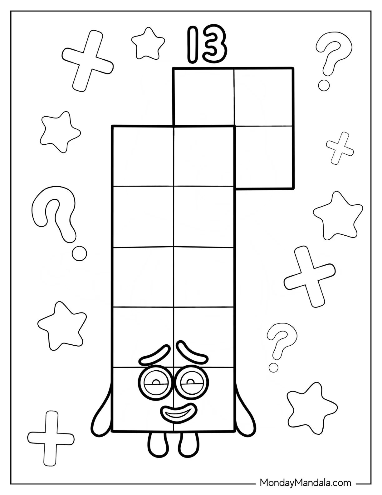 Çocuklar İçin Numberblock Boyama Sayfaları 