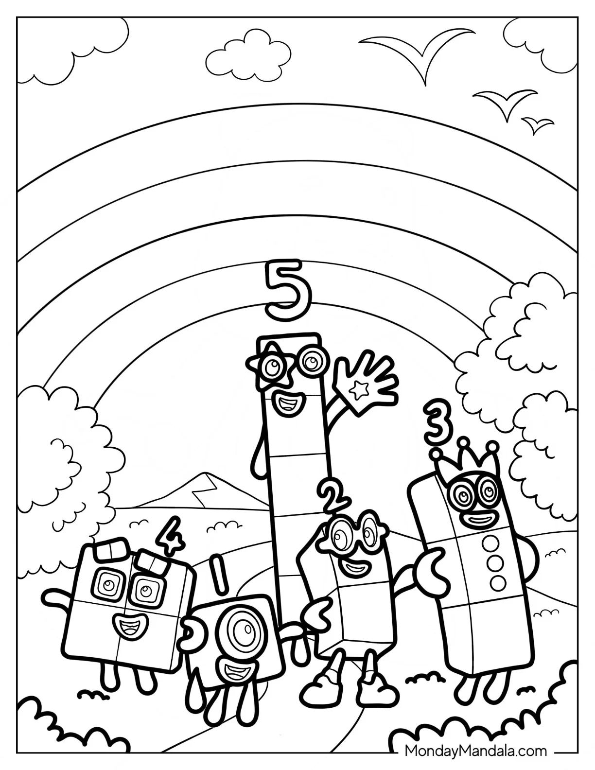 Çocuklar İçin Numberblock Boyama Sayfaları 
