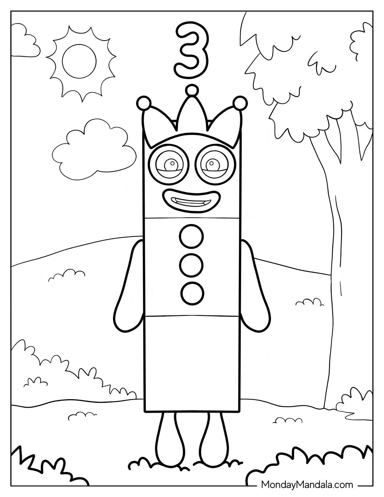 Çocuklar İçin Numberblock Boyama Sayfaları 