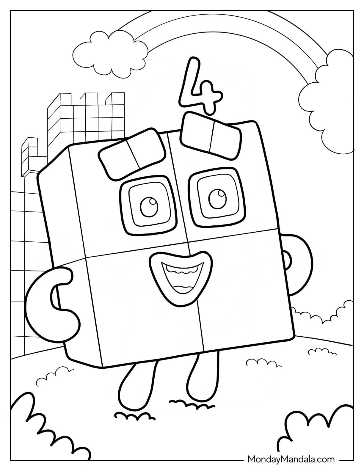 Çocuklar İçin Numberblock Boyama Sayfaları 