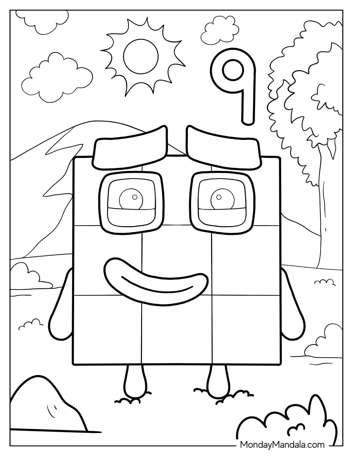 Çocuklar İçin Numberblock Boyama Sayfaları 