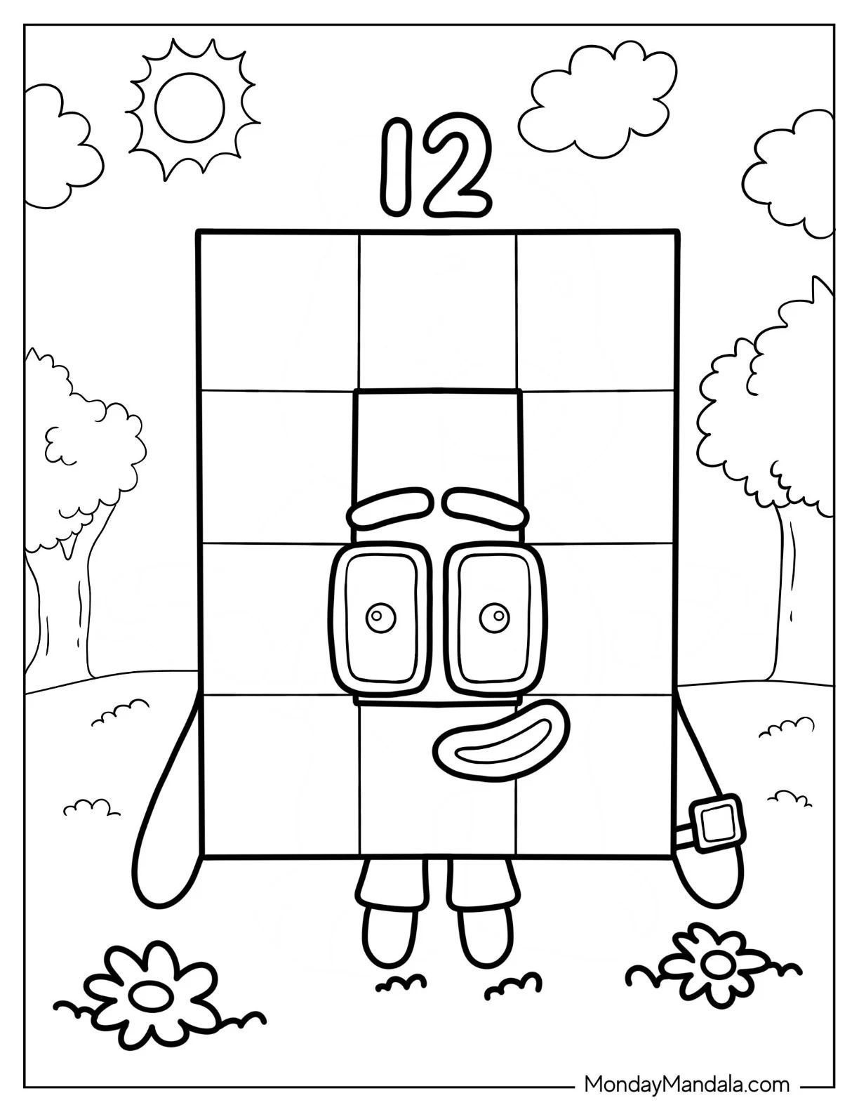 Çocuklar İçin Numberblock Boyama Sayfaları 