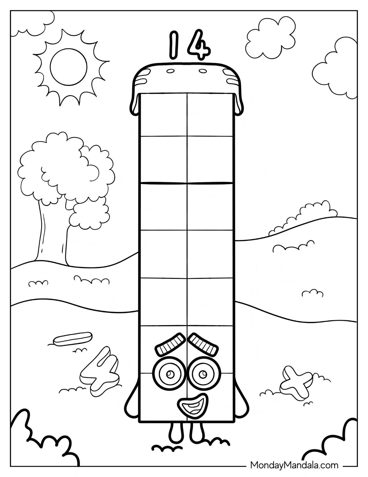 Çocuklar İçin Numberblock Boyama Sayfaları 