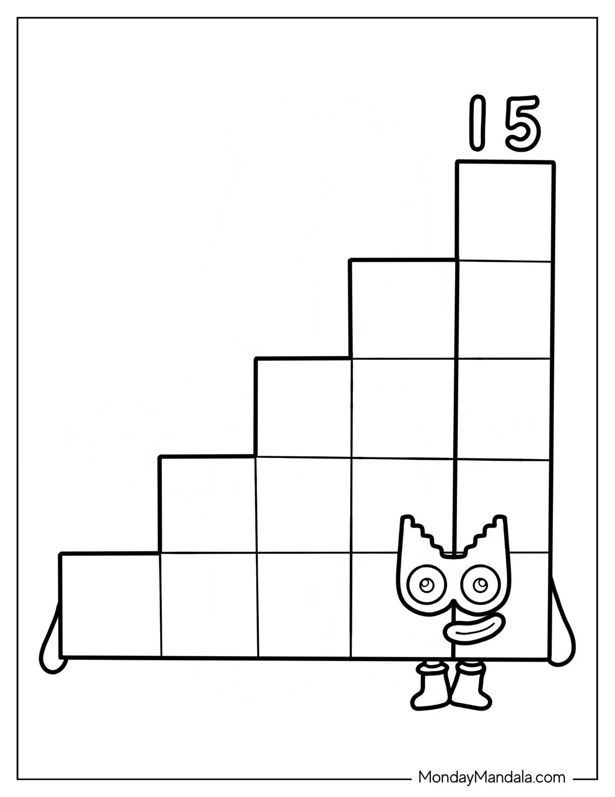 Çocuklar İçin Numberblock Boyama Sayfaları 