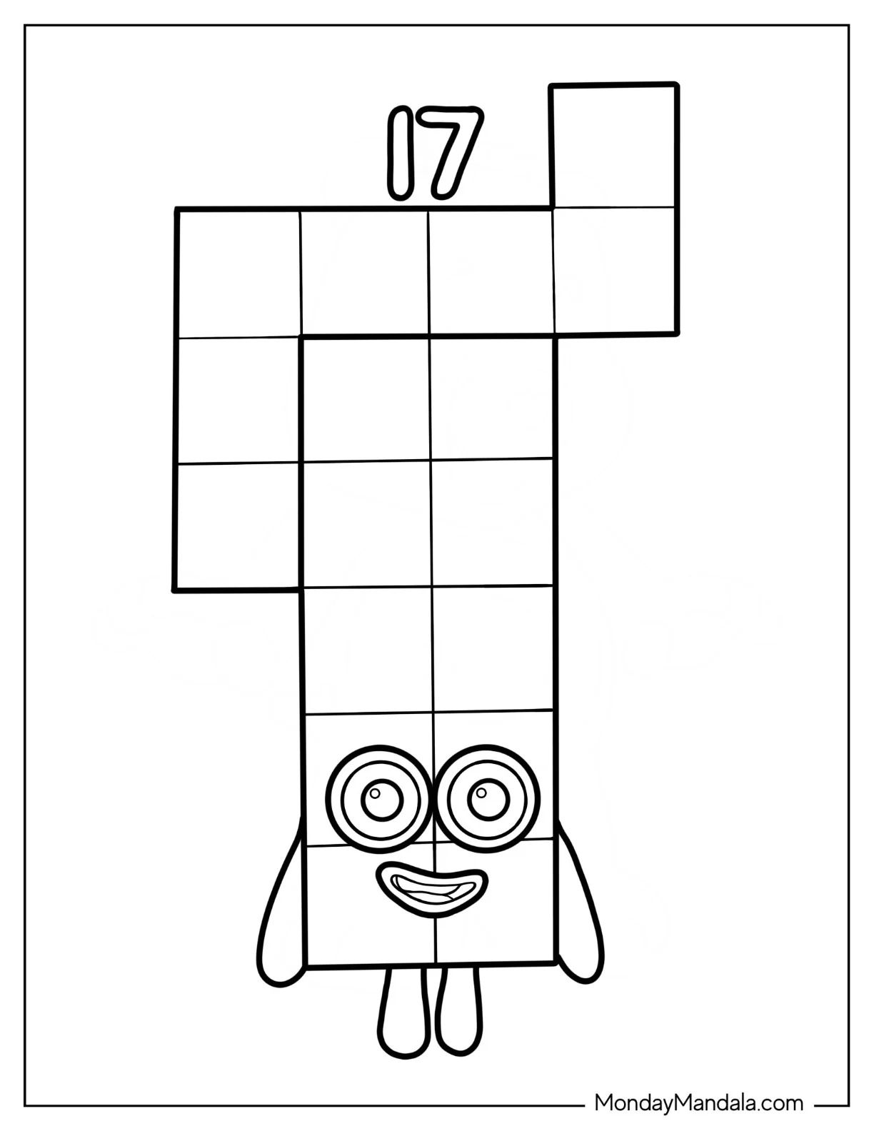 Çocuklar İçin Numberblock Boyama Sayfaları 