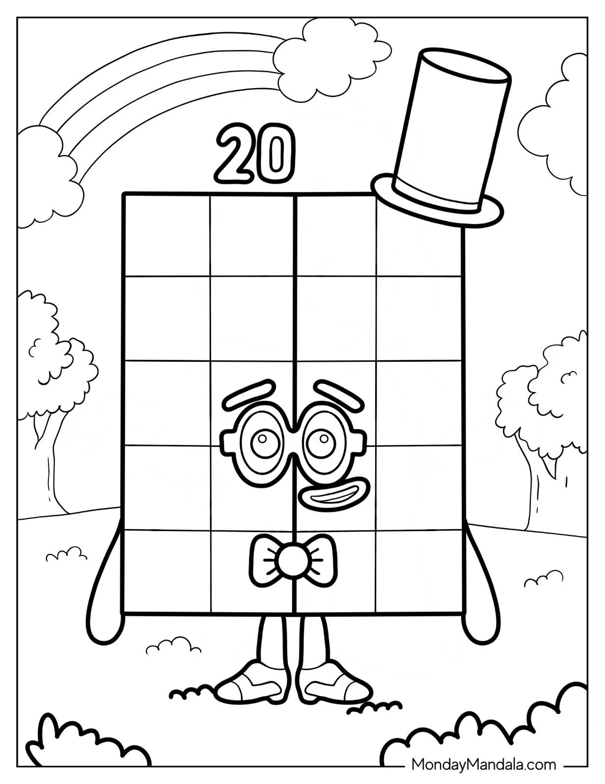 Çocuklar İçin Numberblock Boyama Sayfaları 