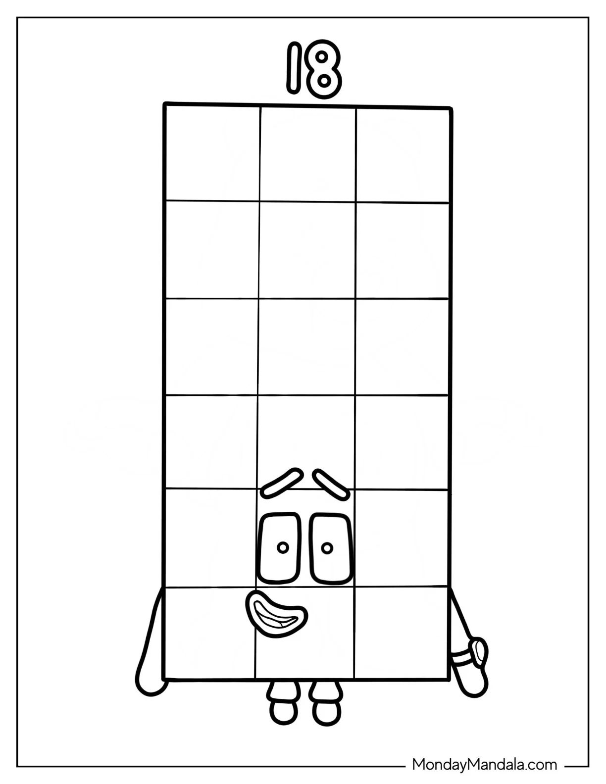 Çocuklar İçin Numberblock Boyama Sayfaları 
