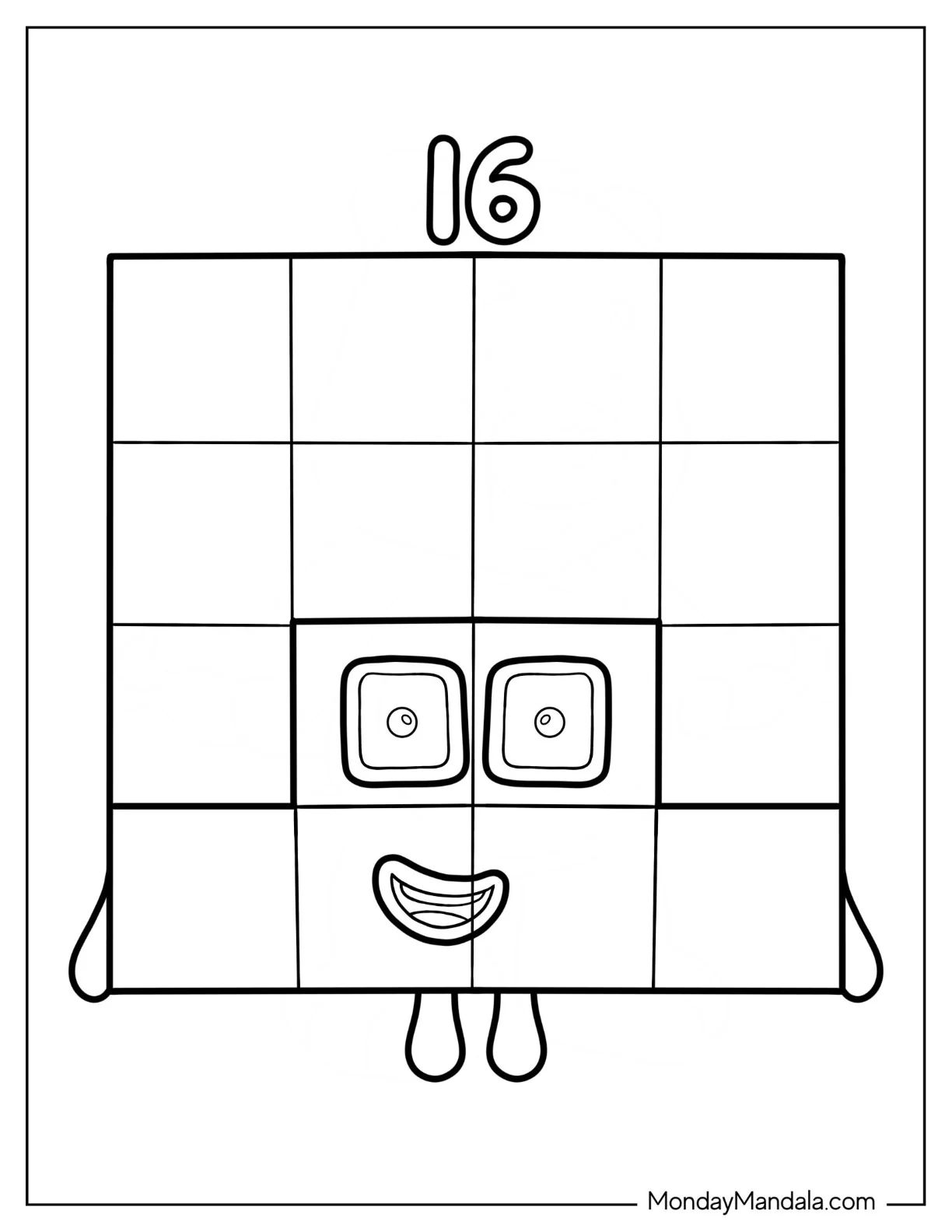 Çocuklar İçin Numberblock Boyama Sayfaları 