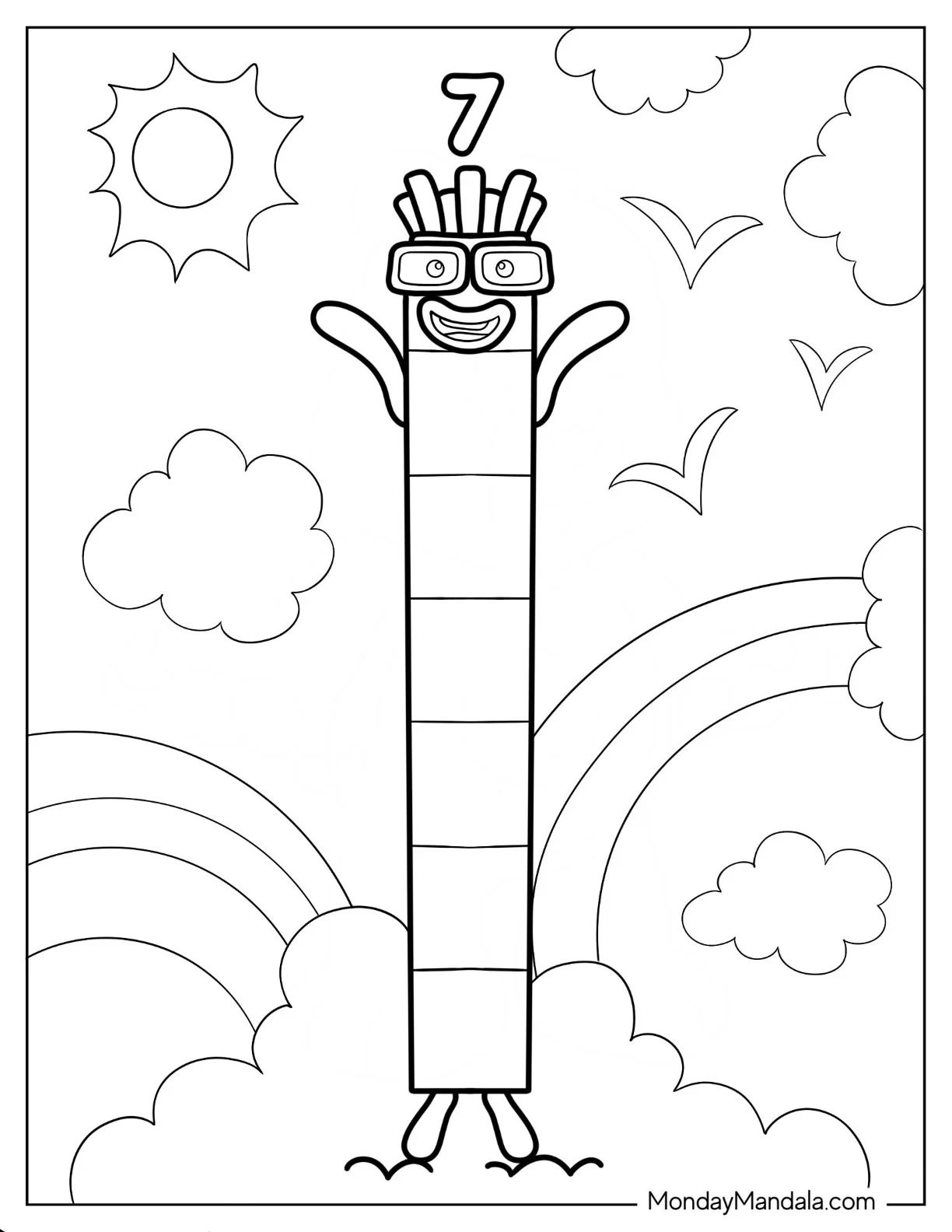 Çocuklar İçin Numberblock Boyama Sayfaları 
