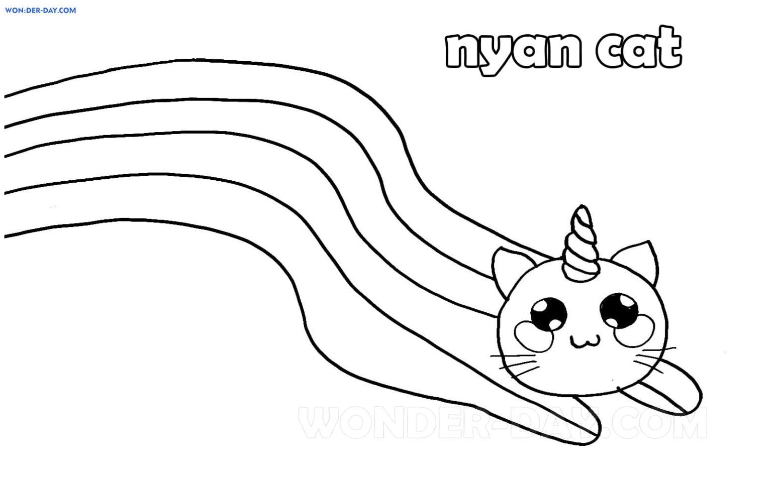 Çocuklar İçin Nyan Cat Boyama Sayfaları 